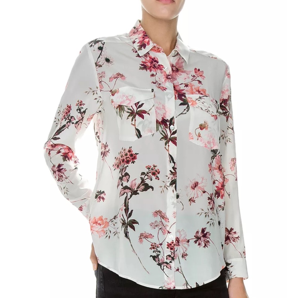 Floral Print Women's 100%silk Blouse